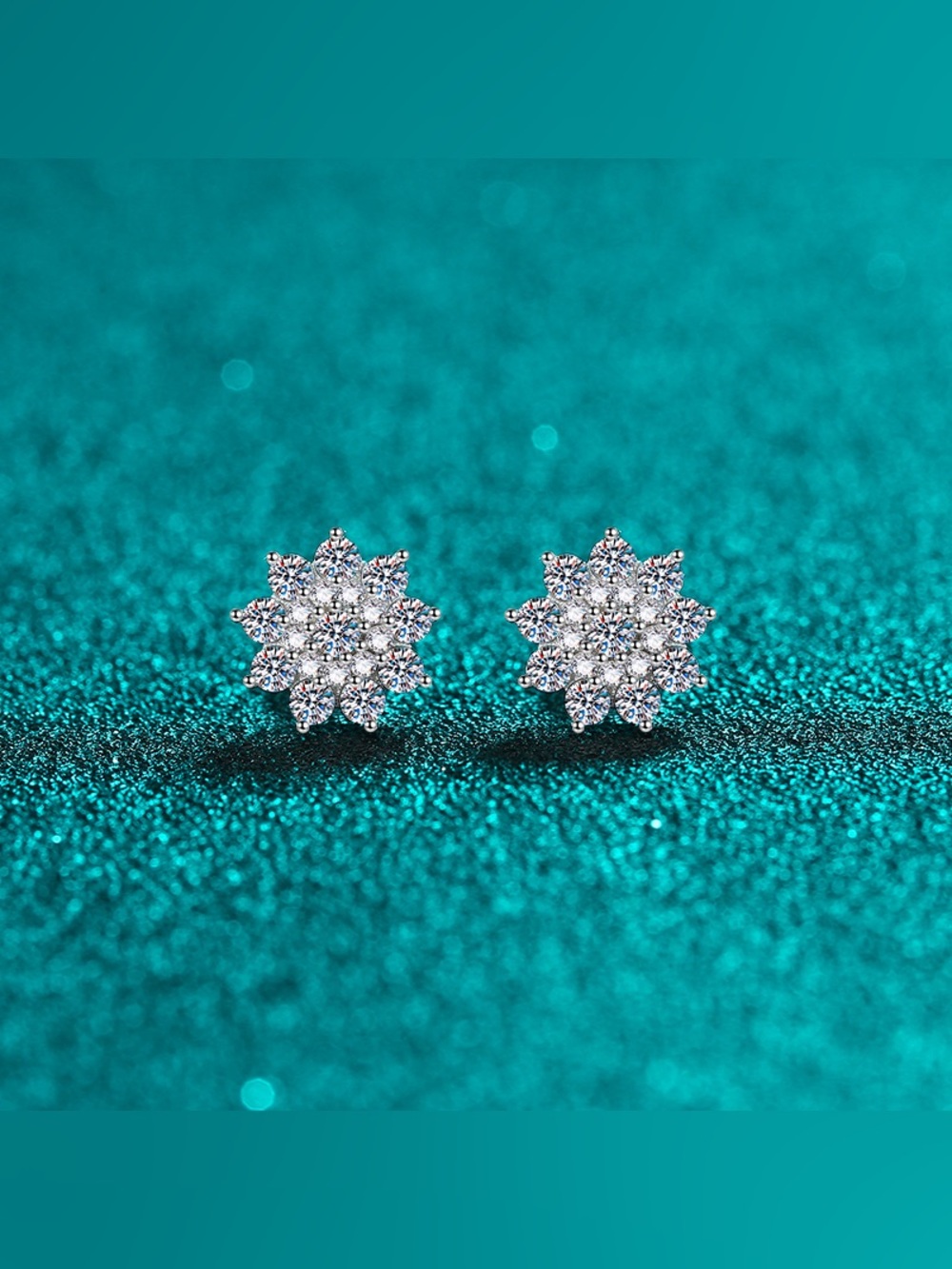 925 Sterling Silver Moissanite Zircon Stud Earrings